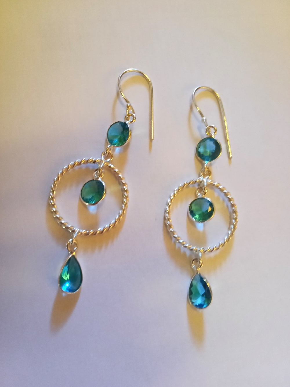 Beautiful Blue Topaz Sterling Silver Earrings